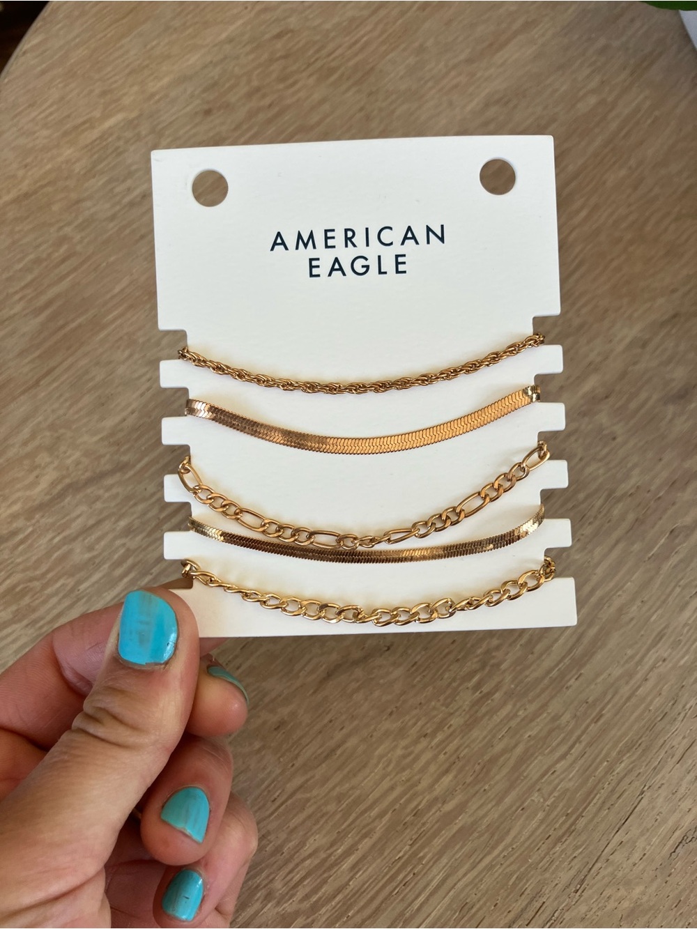 American Eagle Gold Layered Bracelet Set